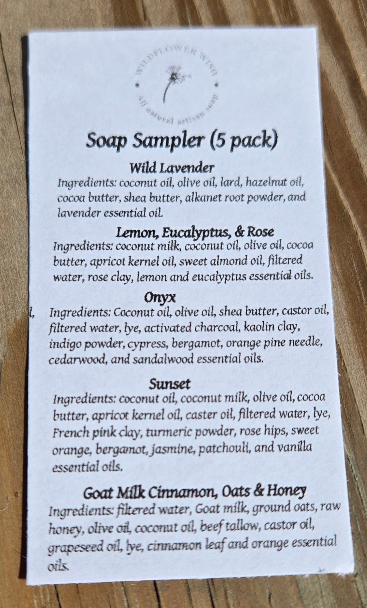Soap Sampler (5 pack)